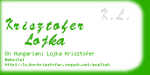 krisztofer lojka business card